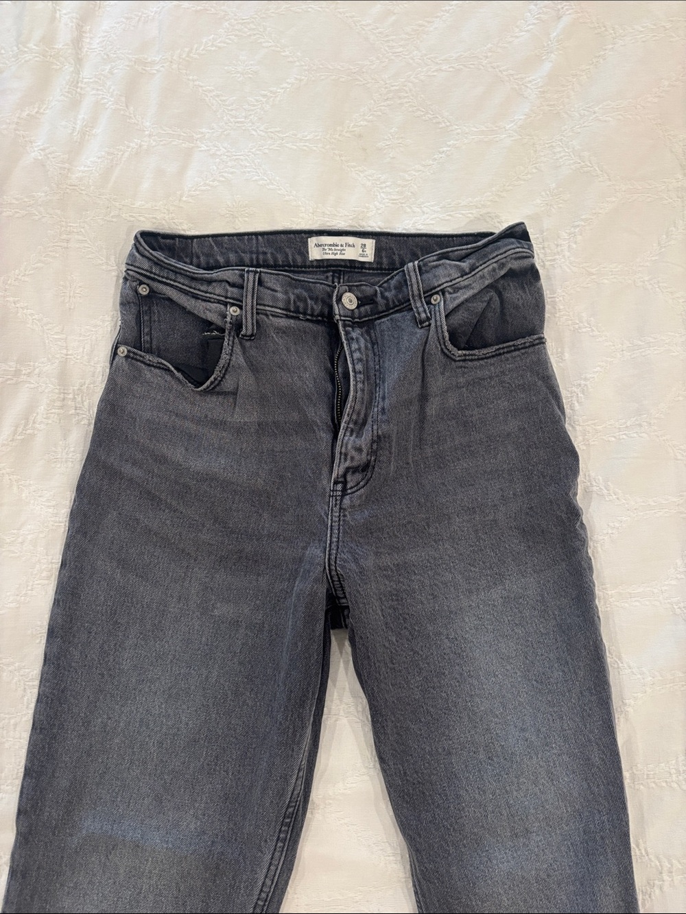 Abercrombie & Fitch Women’s Straight Leg Jeans — Washed Black
